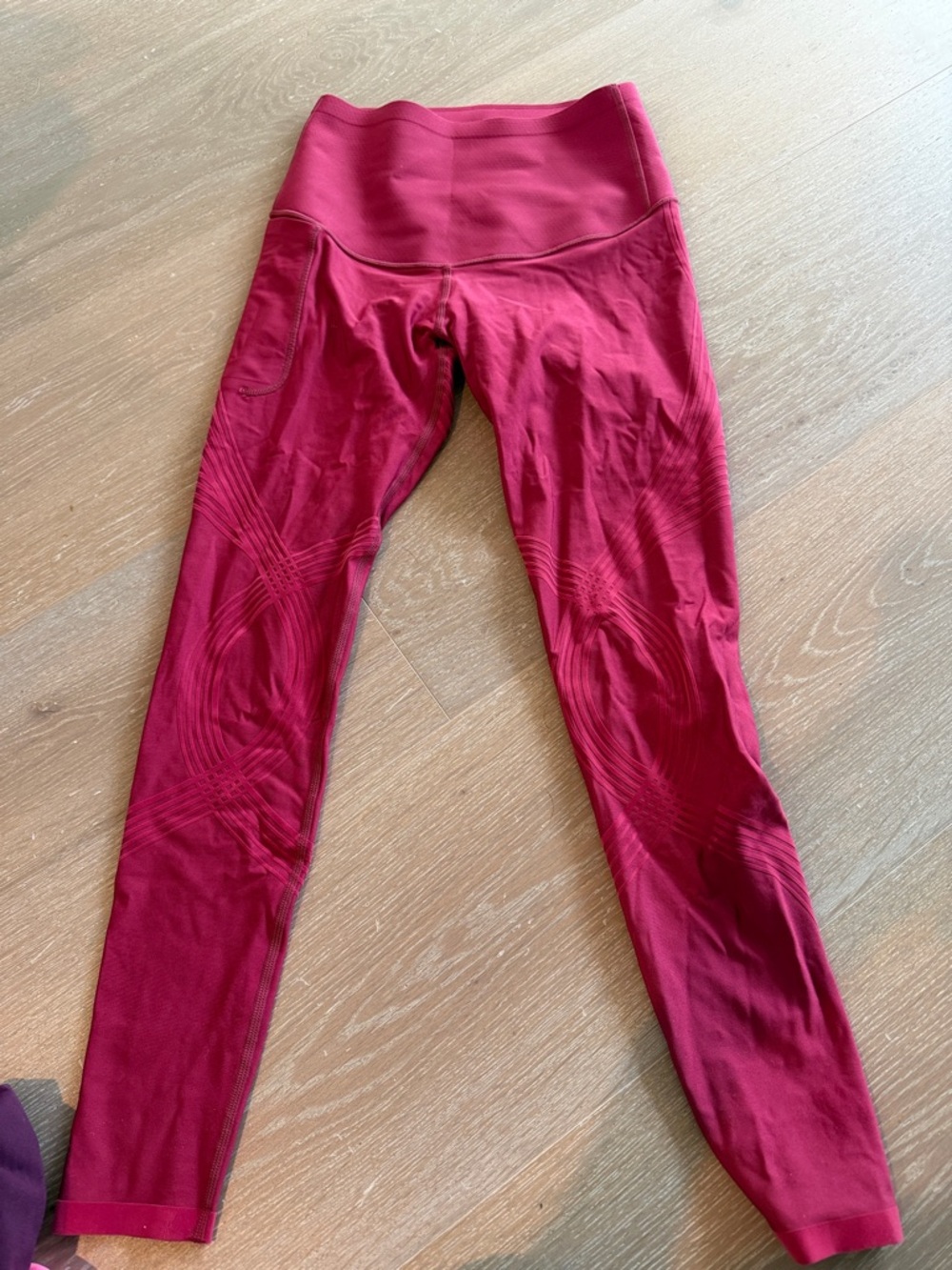 High-Waist Seamless Leggings - Wine Red